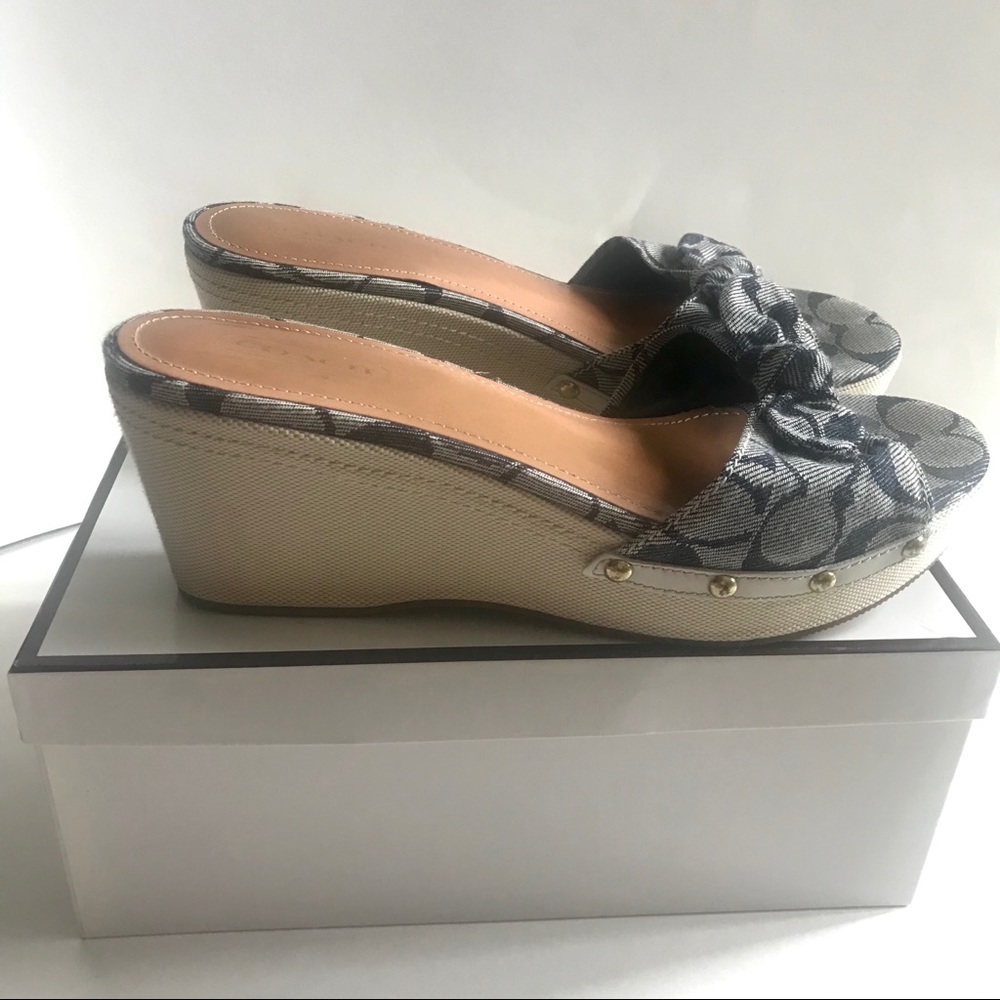 Coach denim wedge size 9.5